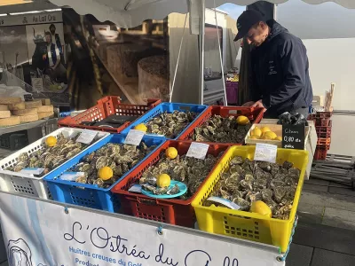 Vente d’huîtres sur les marchés dans le Morbihan 